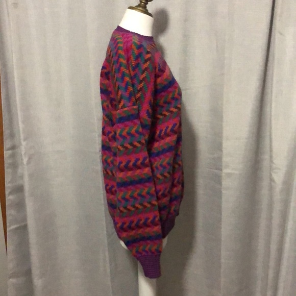 Vintage Wendy Lawrence Wool Sweater-Vibrant Pattern-Like New Condition - Picture 7 of 17